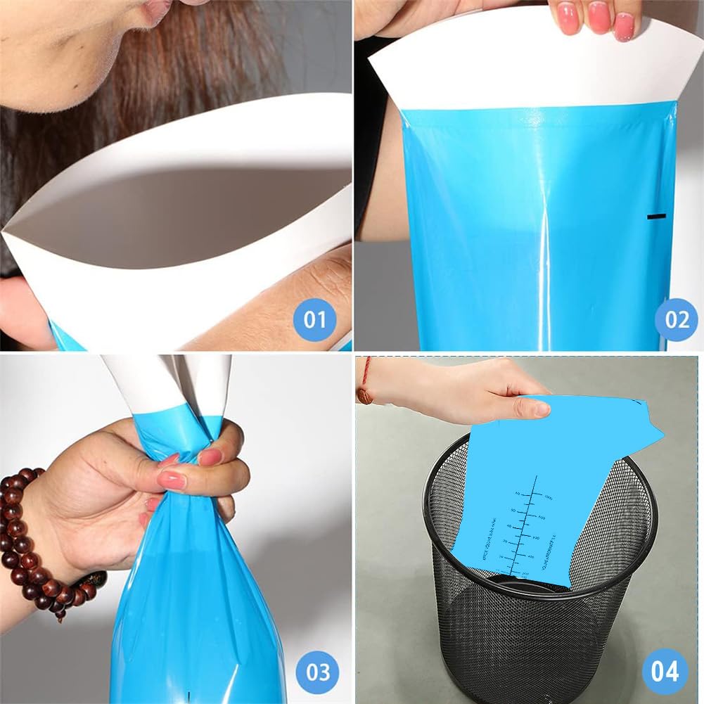 Sacchetti Vomito 1000 Ml SGERUFZ - 4 Pezzi Per Nausea Da Viaggio E Gravidanza - Foto 2