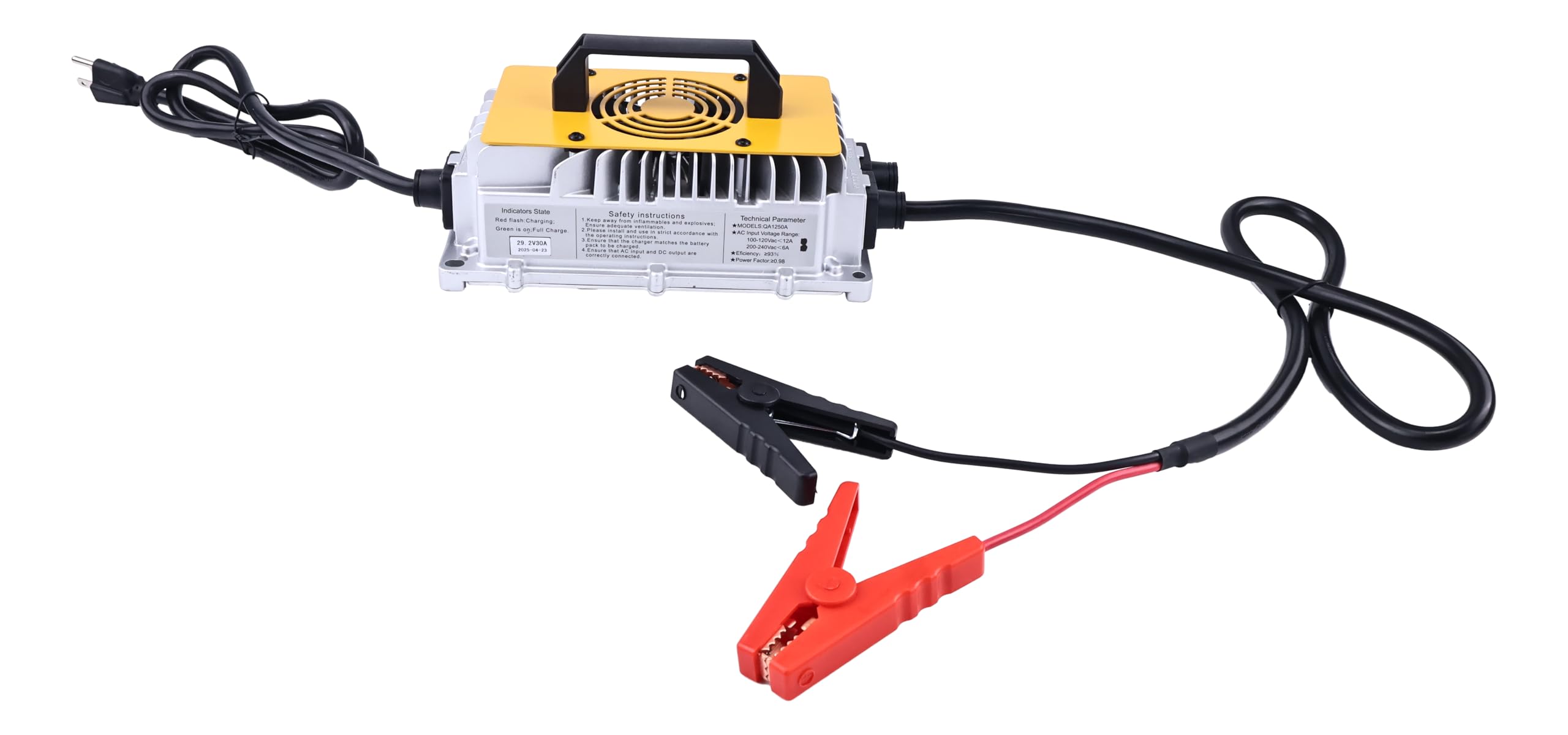 Caricabatterie intelligente da 29,2 V 30 A, 24 V, per caricabatterie LiFePO4, con indicatore LED e protezione multipla di sicurezza per carrelli da golf, camper, barche, ascensori e tosaerba