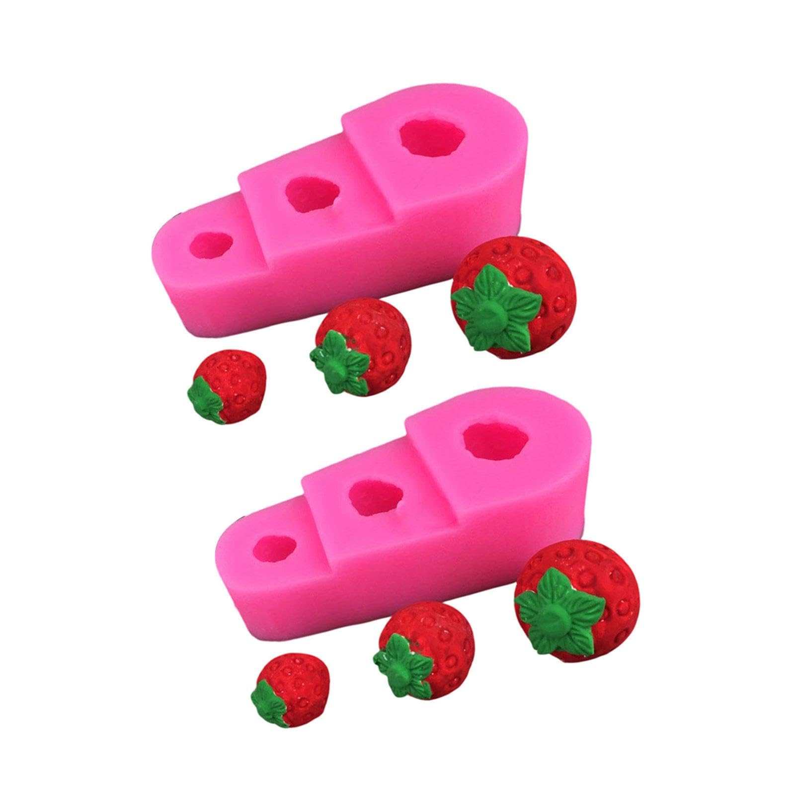 Oxxggkao 2Pcs 3-Cavities Fruit Silicone Cake Mold Multipurpose Silicone Mold for Candy Chocolate Soap Making Epoxy Resin Chocolate Cast Elastomer