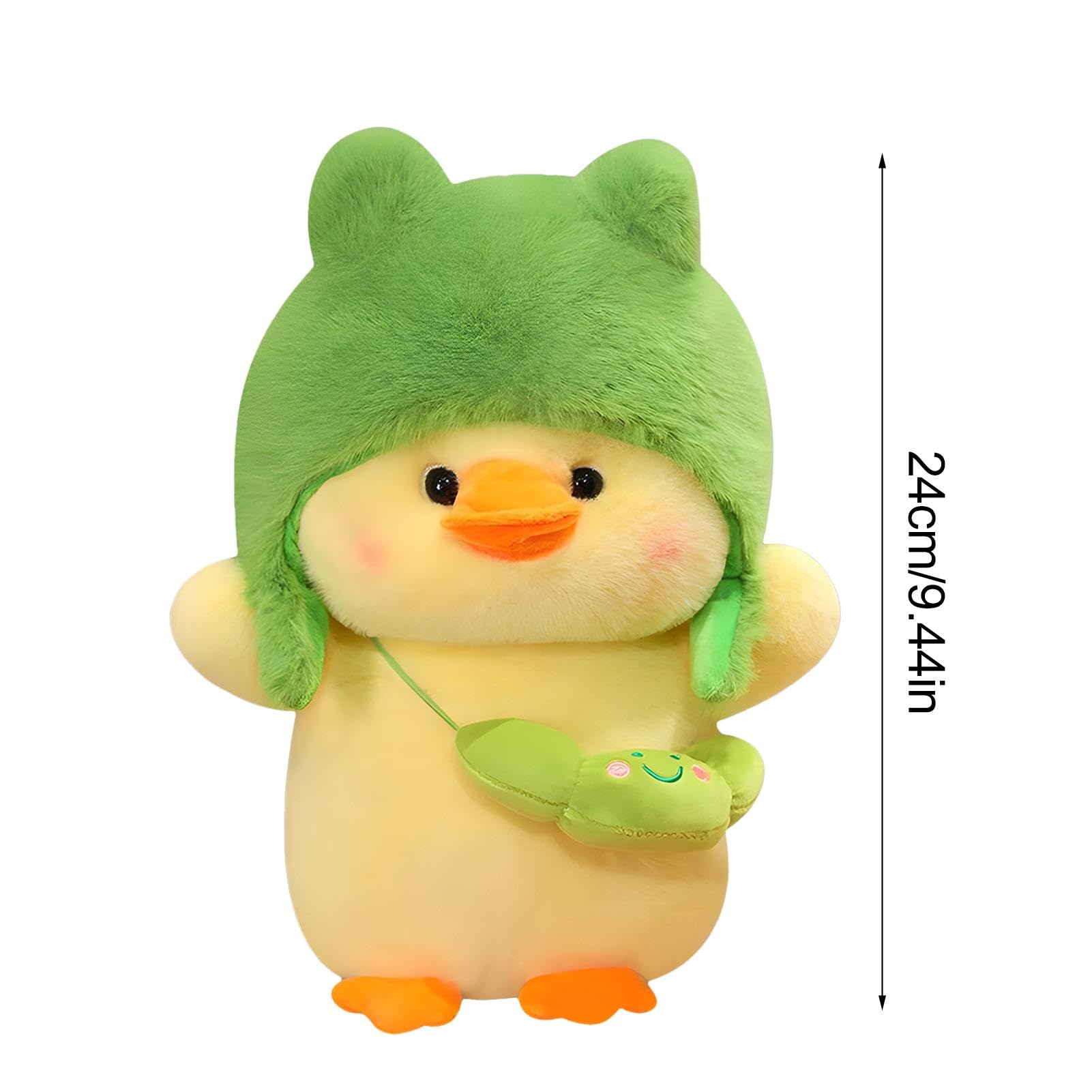 Amazon.co.jp: かわいいアヒルのぬいぐるみ – 緑の帽子が付いた