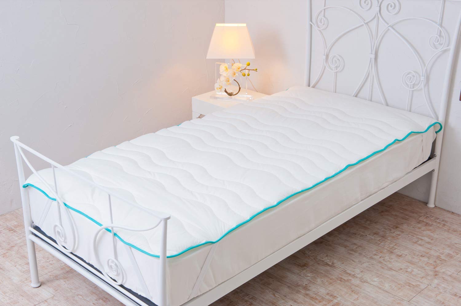 Amazon.co.jp: Danfill 敷きパッド ホワイト ダブル 140x200cm