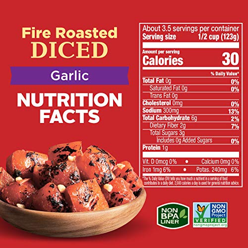 Hunt's Fire Roasted Diced Tomatoes With Garlic, Keto Friendly, 14.5 Oz, 12 Pack #TOP6
