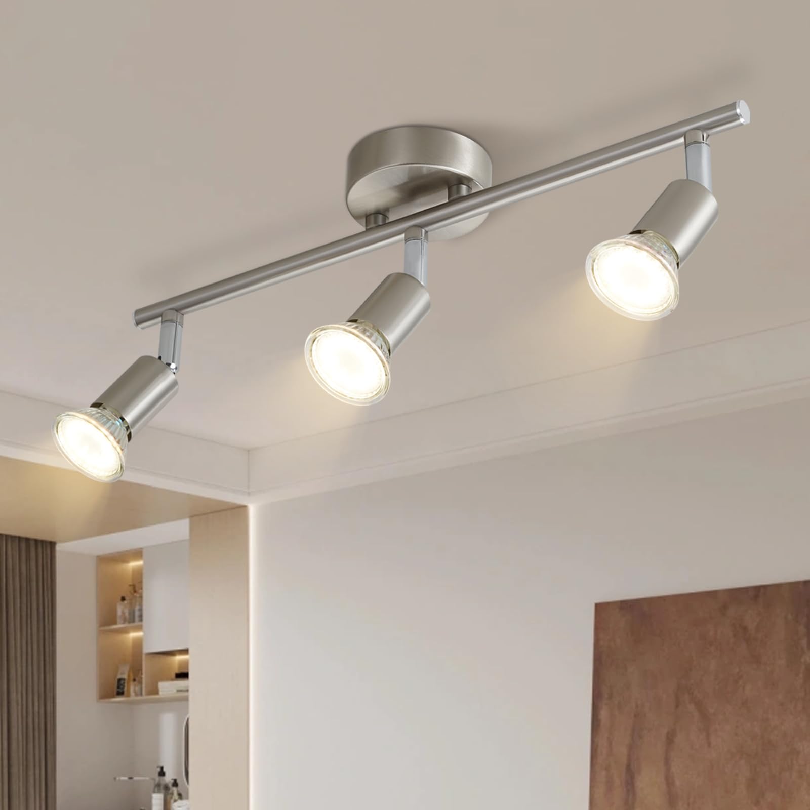 Lampa sufitowa LED 3-płomieniowe reflektory sufitowe GU10 Obrotowa 330°Przemysłowa lampa sypialnia Jadalnia bez żarówek