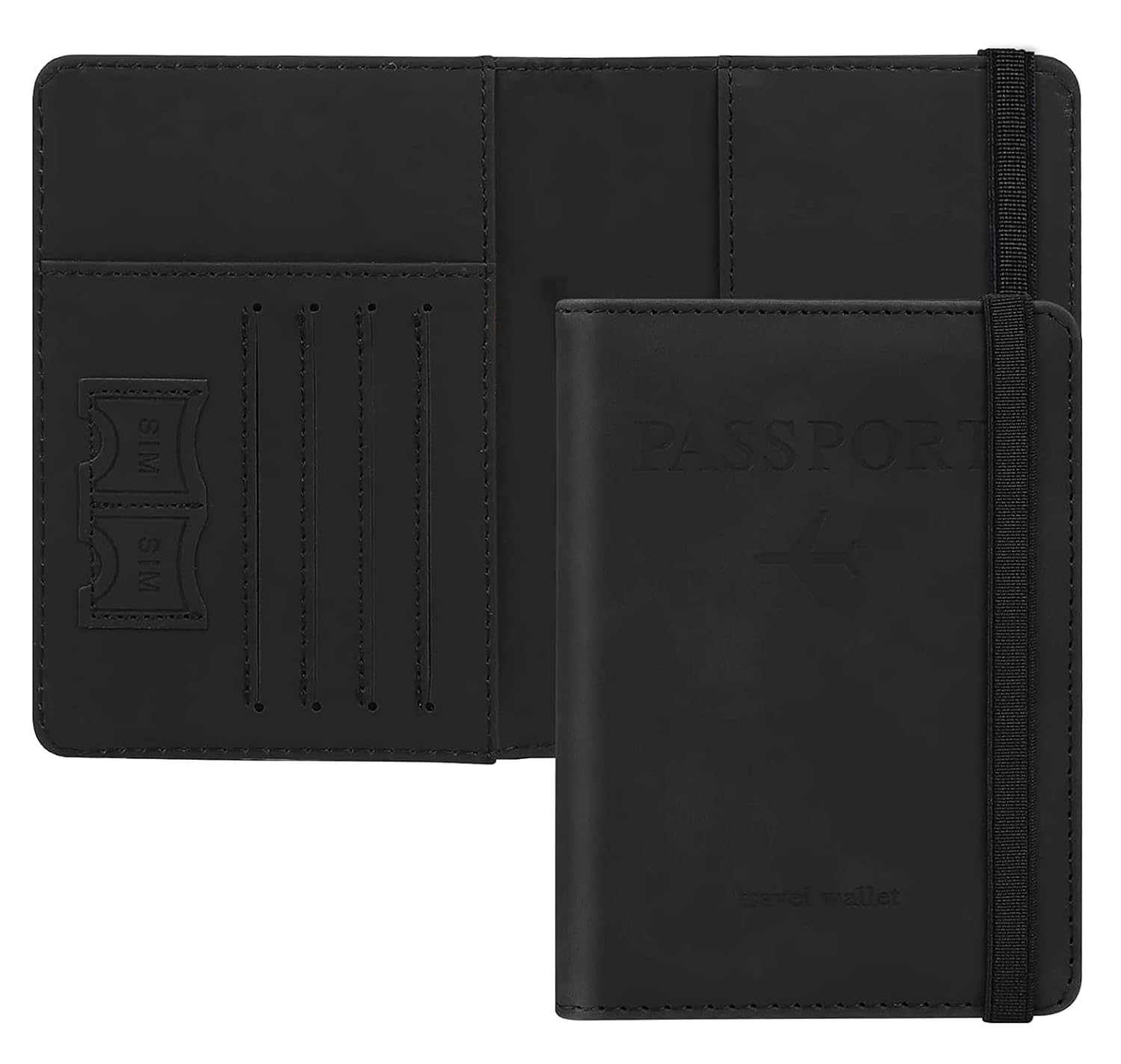 Classic PU Leather Travel Passport Holder Cover | RFID Blocking | Suitable for Sim Card-Credit-Debit Card-Travel Accessories Organizer | Ideal for Men & Women | Pack of 1 (Black, Small)-image-17