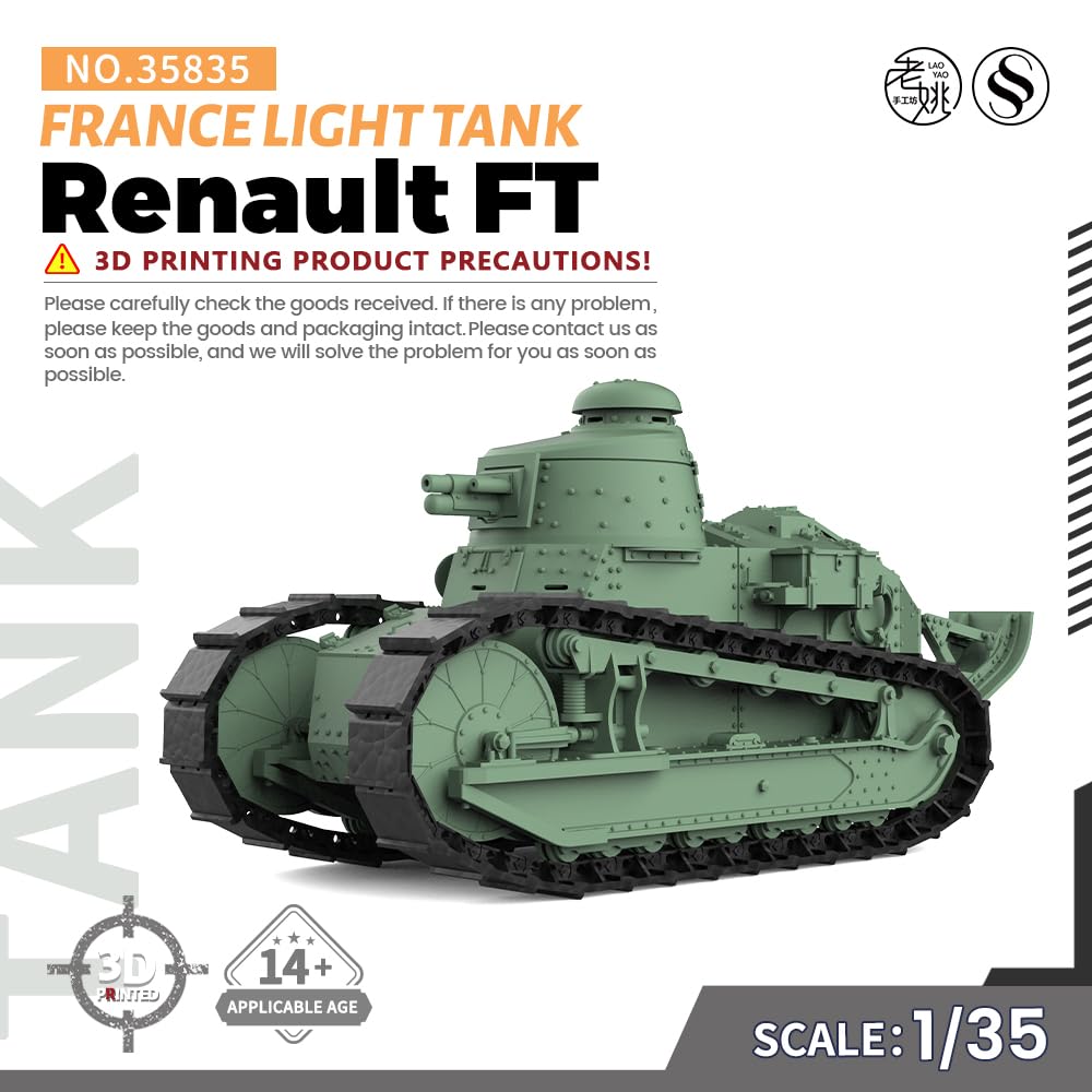 MRY-SFW SS35835 1/35 zestaw do budowy modelu wojskowego Francja Renault FT lekki czołg