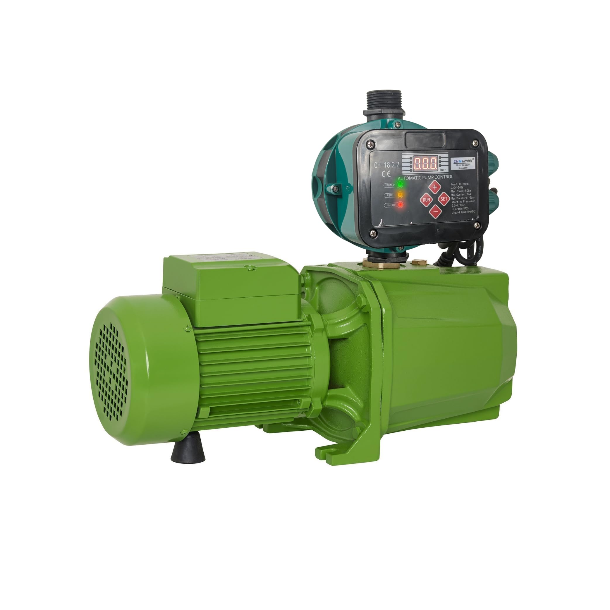 JET Set de pompes de jardin CHM GmbH Pompe à eau auto-aspirante avec interrupteur de pression 1,5 kW 6000 l/h 6,1 bar