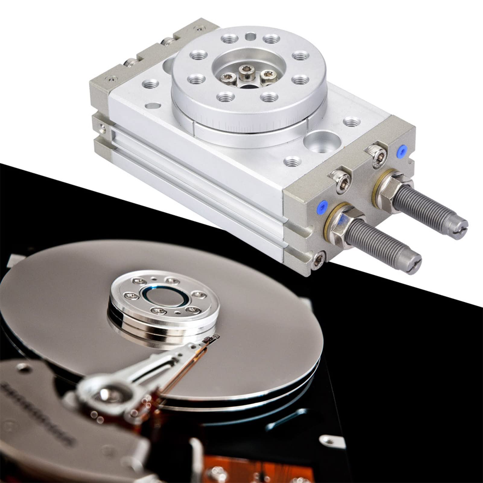 Cilindro neumático de aire rotativo de 180 grados MSQB-20R, cilindro neumático de aleación de aluminio con amortiguación, ángulo de oscilación ajustable de 0 a 190°, rodamientos de