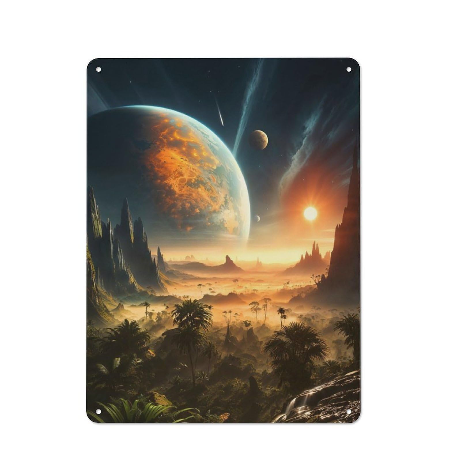Junmoney Extraterrestrial Paradise Retro Tin Sign 40X30cm For Garden Room Or Summerhouse, A Housewarming Gift For Garden Room Decor Fans