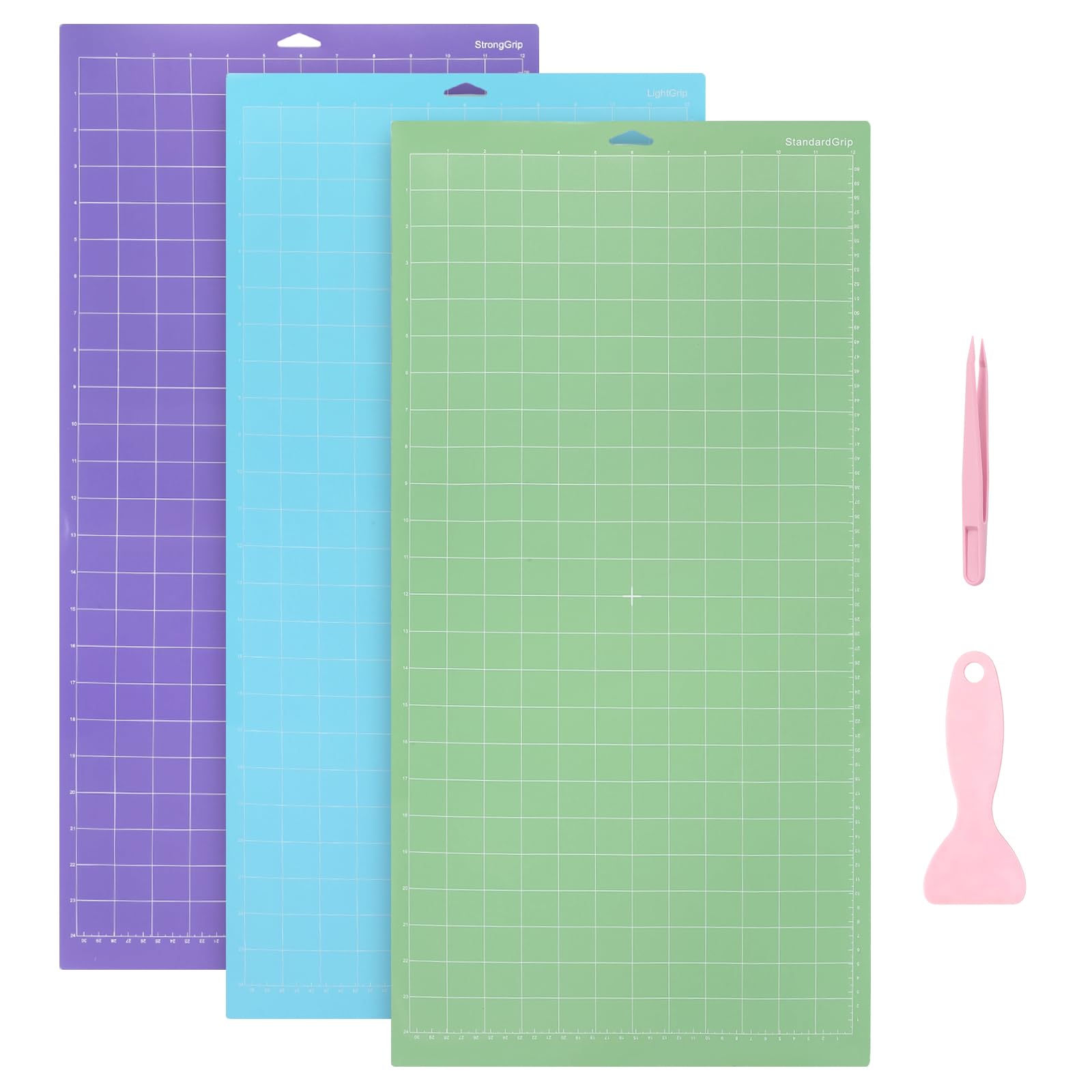 3 Pack Variety Cutting Mats, 12x24 inch Adhesive Cutting Mats for Cricut