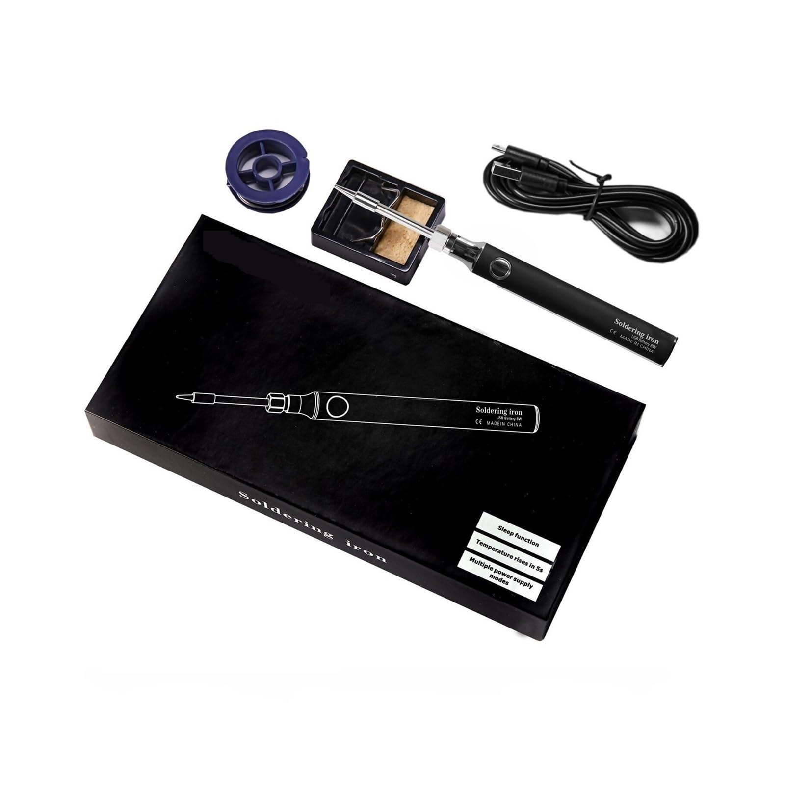 Kit saldatore, Penna for saldatore a batteria, attrezzatura for saldatura portatile ricaricabile USB 5V 8W alimentata elettricamente e con regolazione della temperatura, kit for saldatore per metallo,