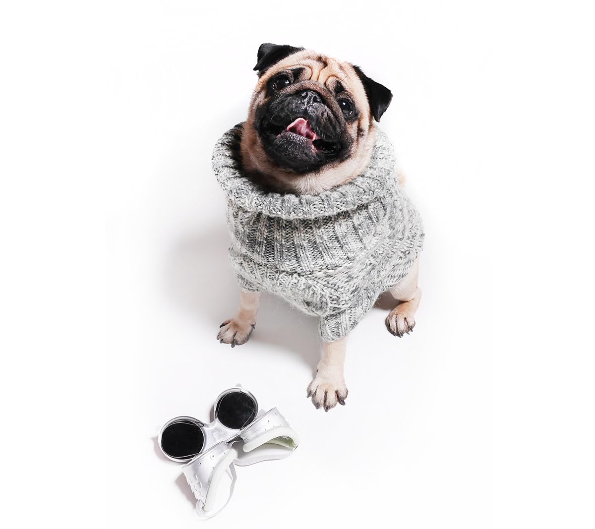 Pull pour chien tresse m gris chiné idéal pour balades