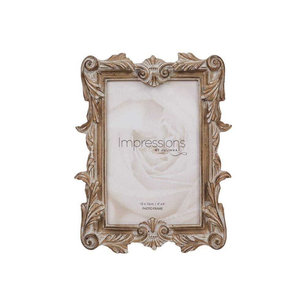 Impressions4" x 6" Antique Carved Wood Finish Photo Frame
