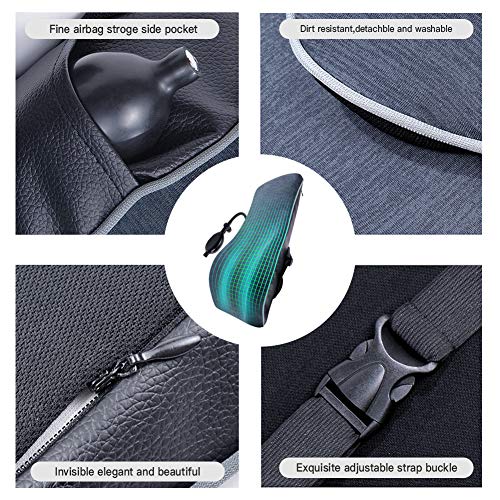 Inflatable Lumbar Support Pillow Memory Foam Car Lumbar Pillow with Ajustable Ergonomic Back Pain Relief Cushion Orthopedic Backrest for Car Seat, Office Chair, Wheelchair - Thumbnail 5