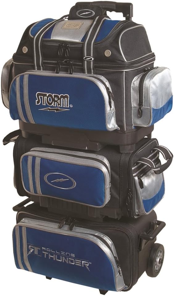 6 Ball Rolling Thunder Bowling Bag by Storm- Blue/Black/Silver ()