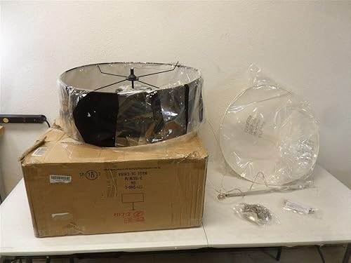 Miniatura 2 de Z-Lite 171-24B-C Colgante Albion Three Light, marco de metal, acabado de níquel cepillado y sombra negra de material de tela