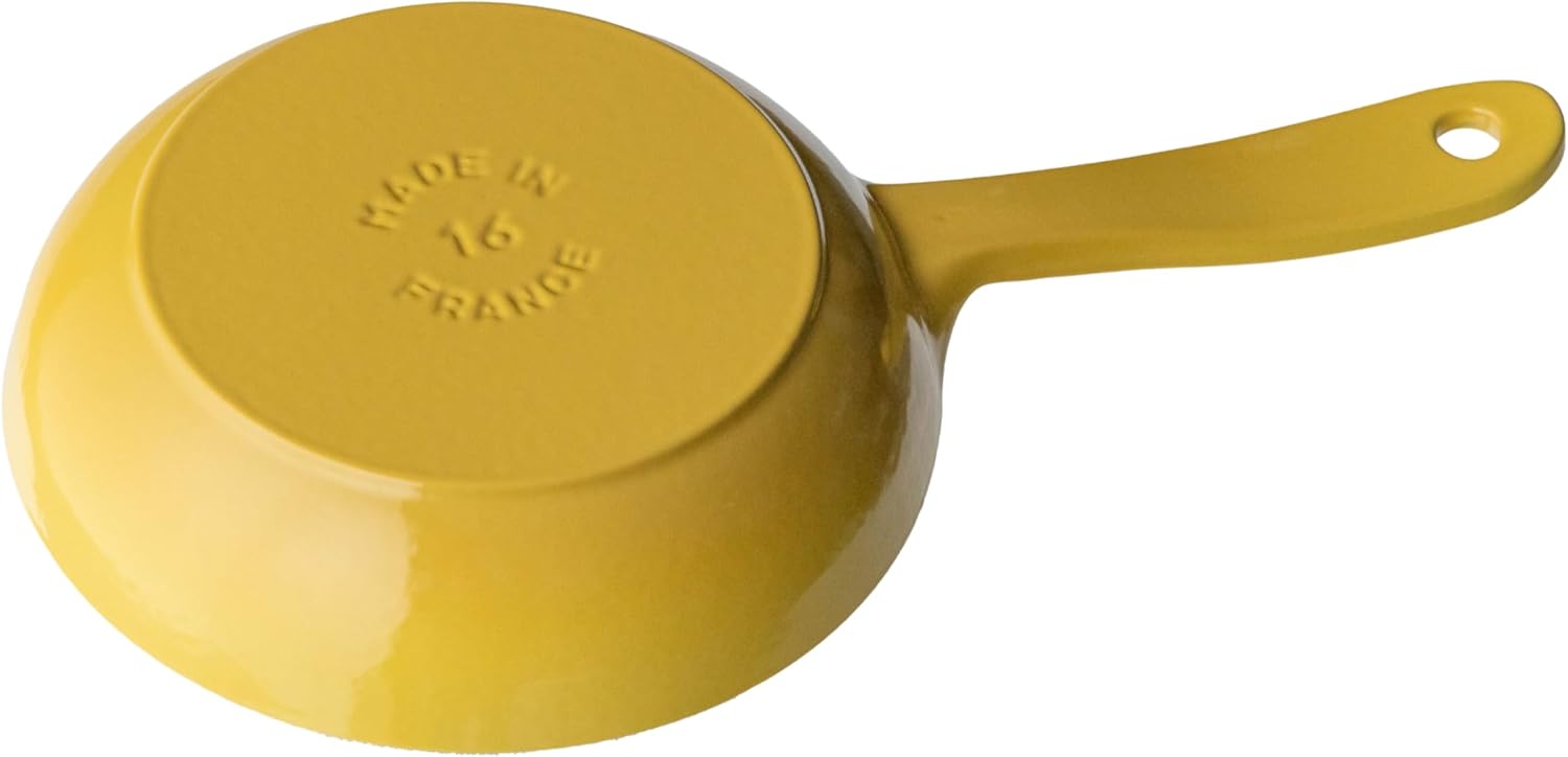 staub Skillet Citron Z1029-936 "Skillet Citron 6.3 inches (16 cm) Frying Pan, Enameled Casting, Iron, Induction Compatible, Serial Number Included