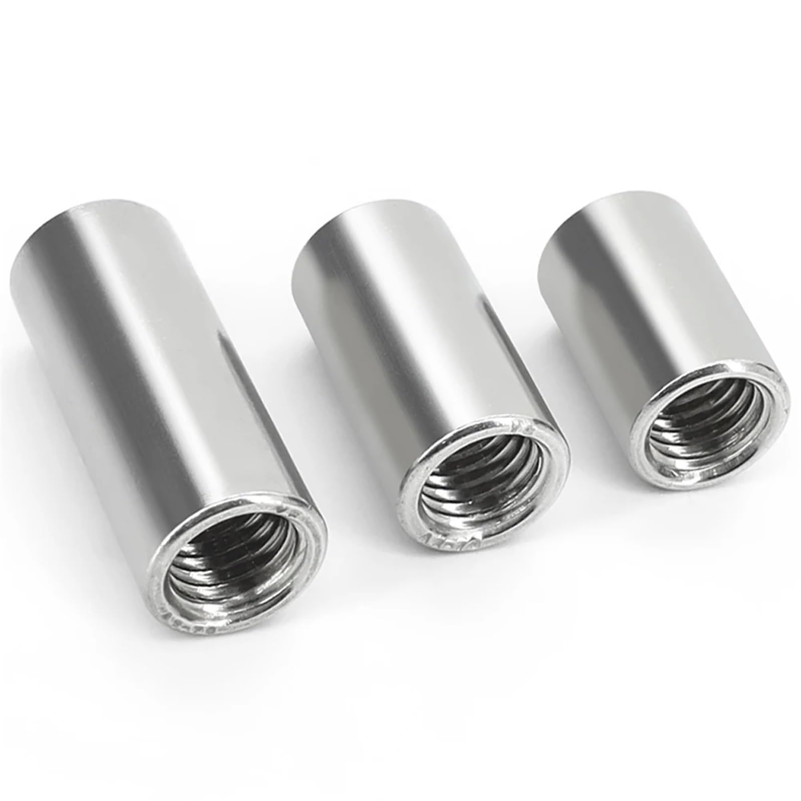Tuercas de unión Redondas Tuercas de Acoplamiento Redondas y largas, Tuerca de Manguito de unión del Conector(M8x12x25mm (5pcs))