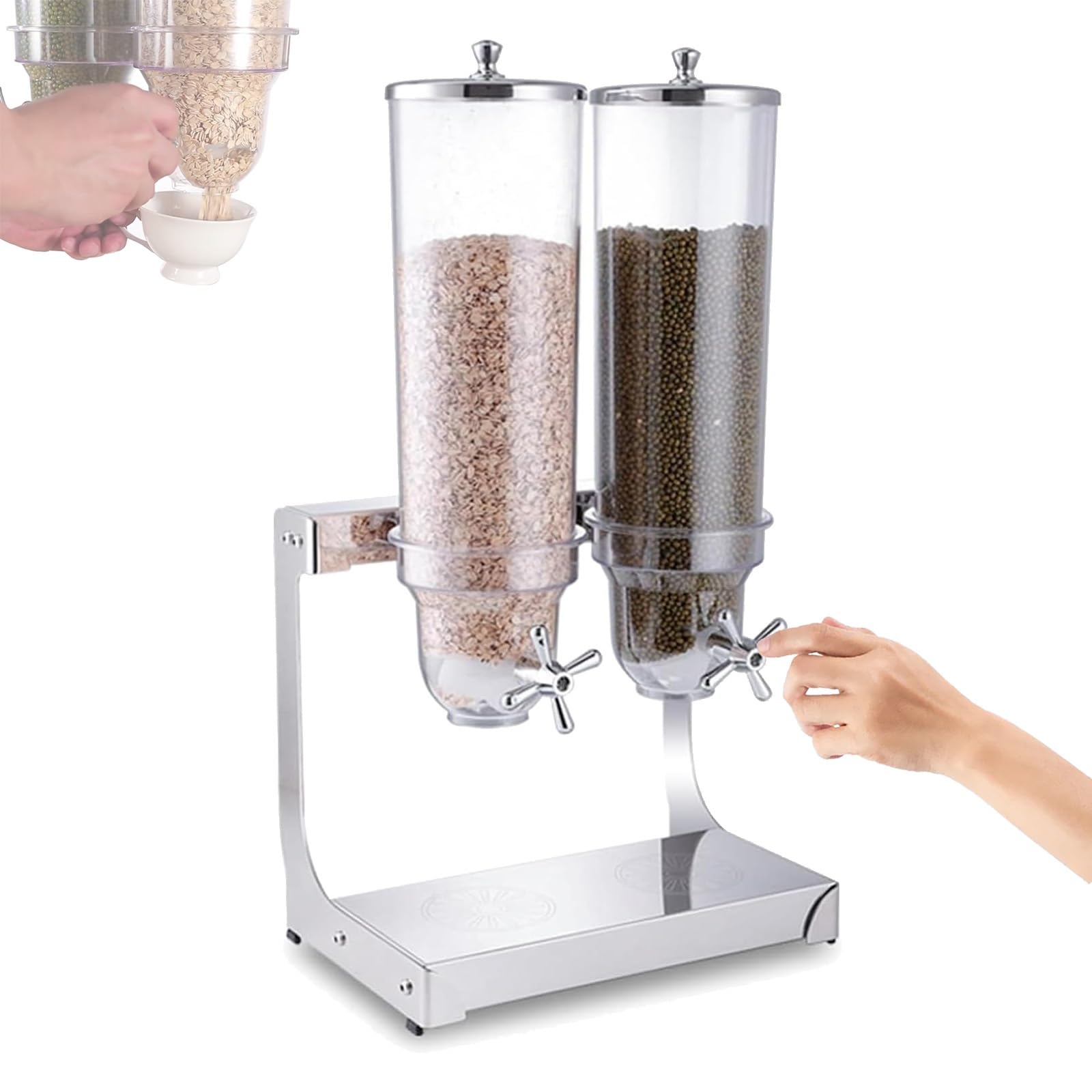 Dispenser per cereali da banco con base antiscivolo per riporre snack