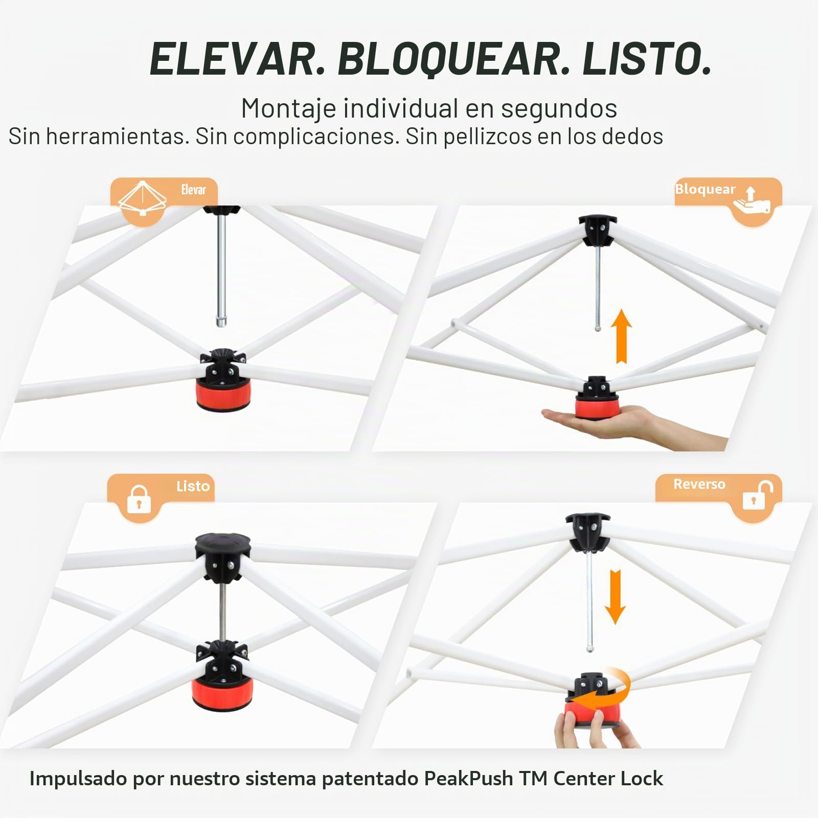 EAGLE PEAK Carpa Plegable con Bolsa con Ruedas, 8 Estacas, 4 Cuerdas, 4 Bolsas de Pesas, Montaje Fácil, 3x3 m, 9 m² de Sombra, Marrón