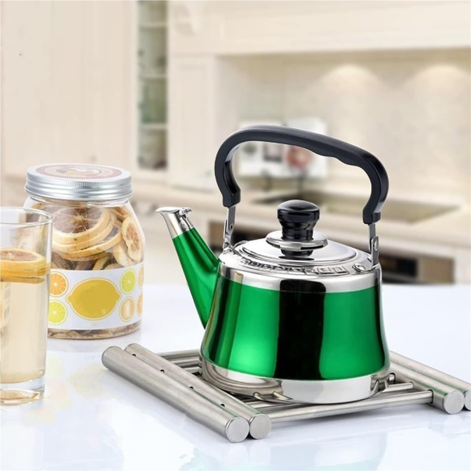 hervidor esmaltado, Tetera de acero inoxidable 304 con mango ergonómico baquelita(9,2L)