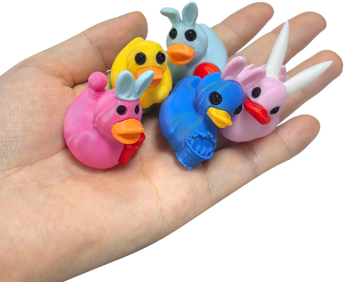 24 Pcs Prefilled Easter Eggs with 3D Print Easter Ducks Toys Inside for Kids Girls Boys Easter Basket Stuffers Party Favors Gifts Easter Egg Fillers Hunt