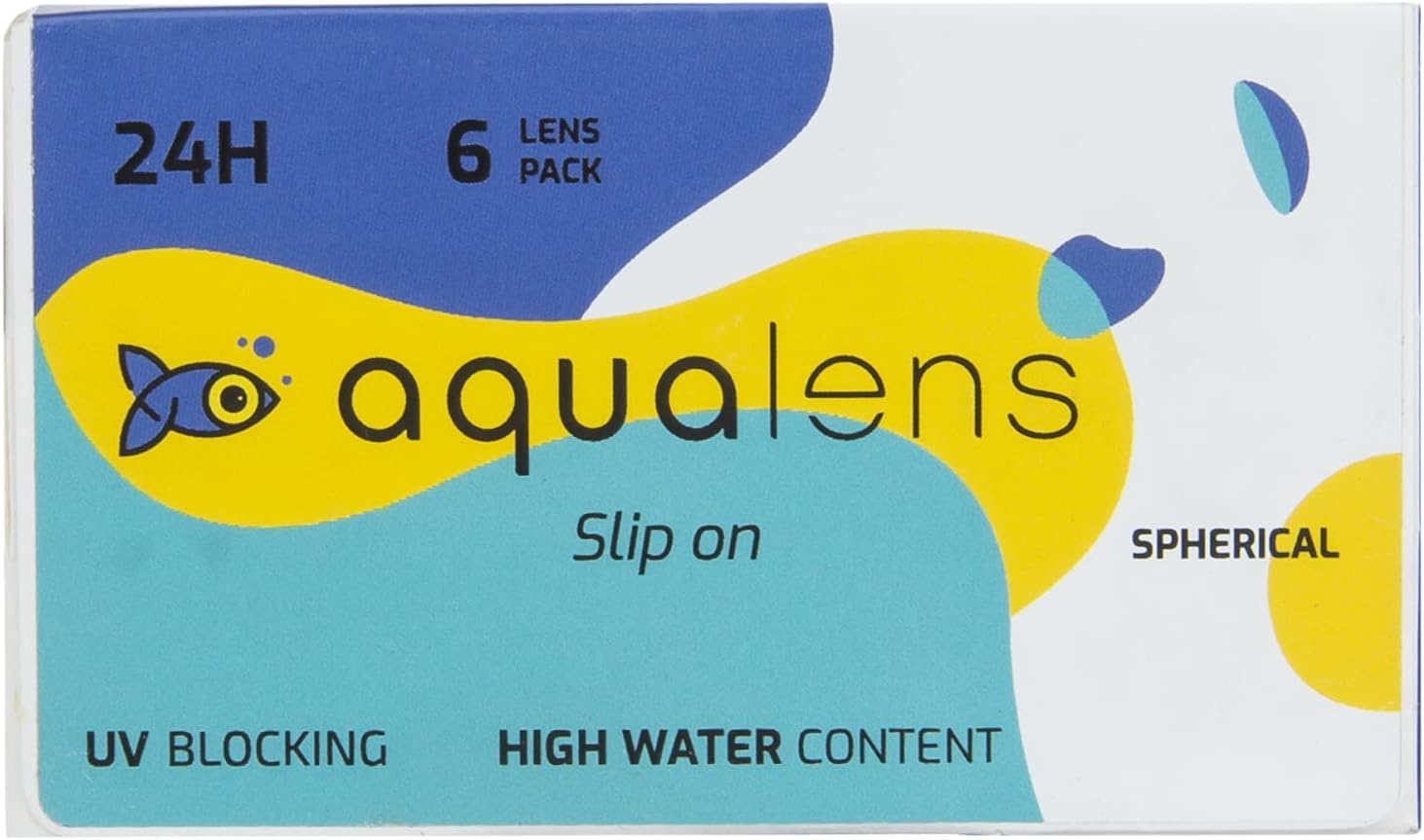 Aqualens 24H Monthly Disposable Soft Contact Lenses for Extended Wear with High Water Content, Oxygen Permeability & UV Protection - (6 Lens/Box) (-2.00)