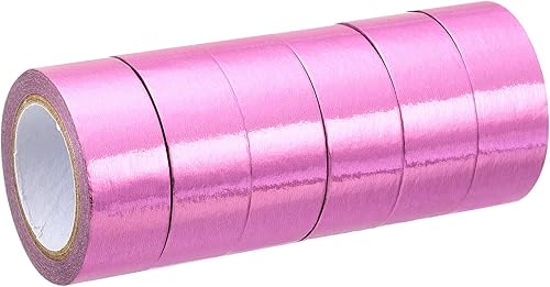 PATIKIL Cinta adhesiva metálica Washi de 0.591 in x 16.4 ft, paquete de 6 calcomanías adhesivas de papel de arte para bricolaje, manualidades,