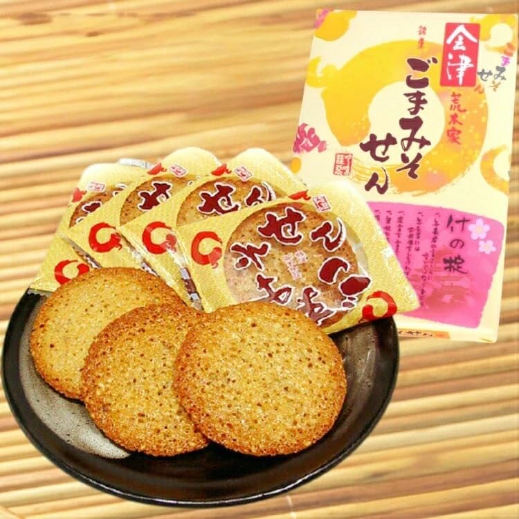 Amazon.co.jp: 荒木製菓 会津ごまみそせん 24枚入 会津 ごまみそ煎餅