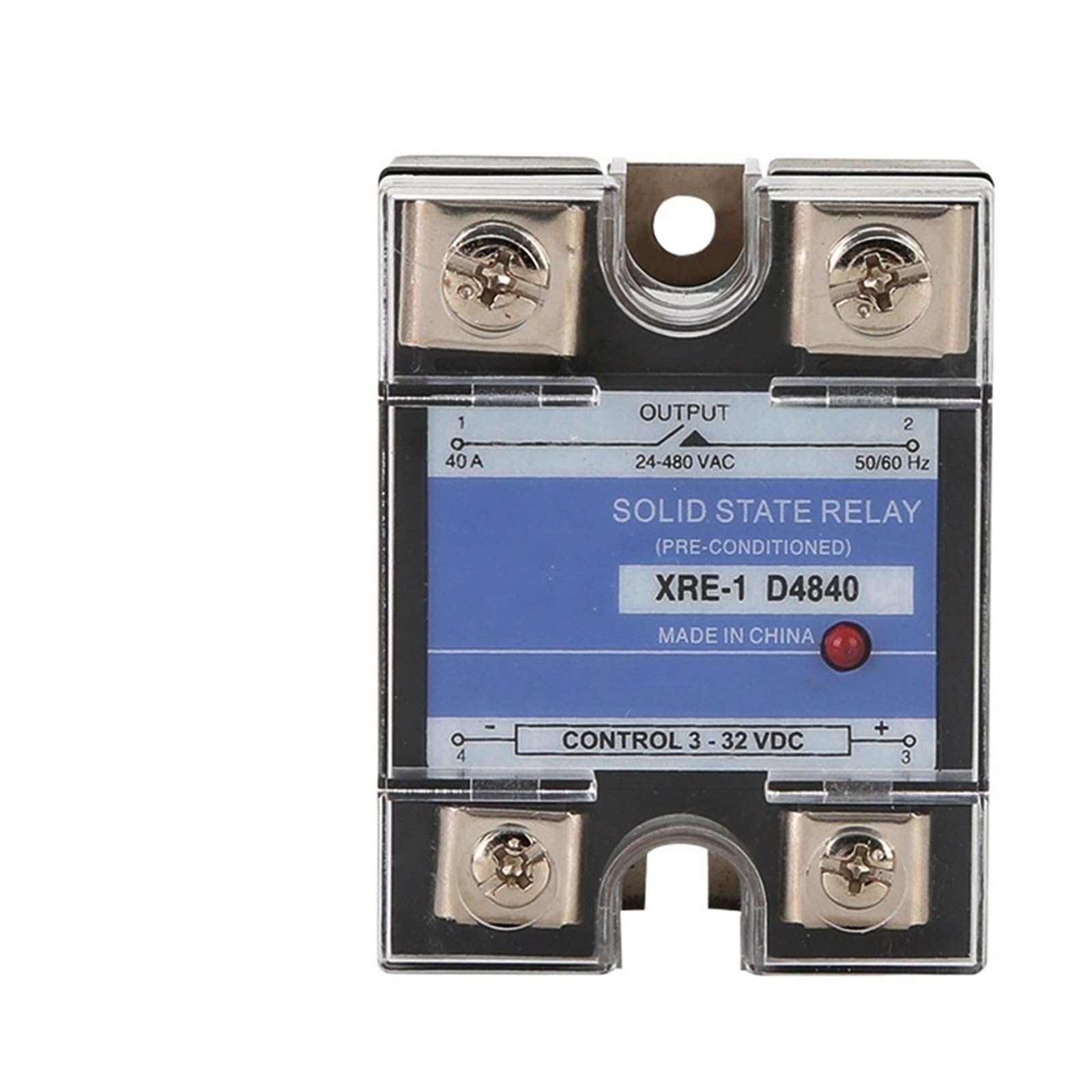 Relé de Estado sólido con Cubierta de plástico, 10A ~ 150A, DA DD AA, Control monofásico de CC, CA de 220V a 3-32VDC SSR-10DA 25DA 40DA(DD,25A)