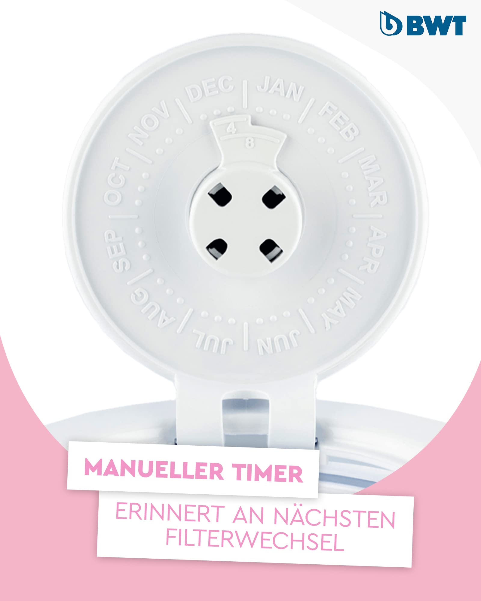 BWT Wasserfilter AQUAlizer 2,6l + 2 Magnesium Filterkartuschen. Wasserfilter Trinkwasser für Speisen & Getränke. Die Kanne filtert Kalk, Chlor, Blei & Kupfer. Tischwasserfilter Aktivkohle