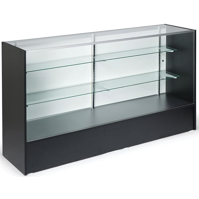 Buy 6feetWide FreeStanding Glass Display Case with HeightAdjustable