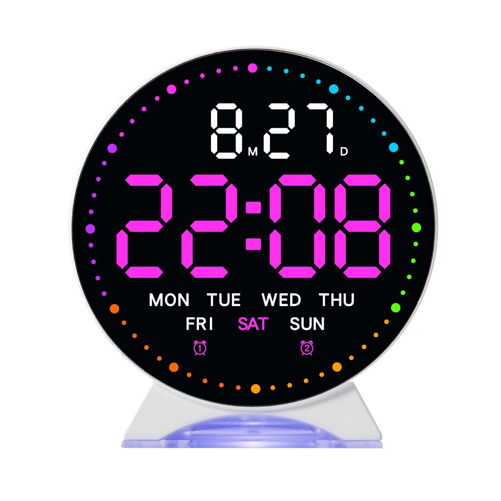 HDOYTXXM Digital Alarm Clock Bedroom Desk with Day of Week Temperature Loud for Bedside Table LED Digitals Clocks Digital Night Light Digitals Alarms