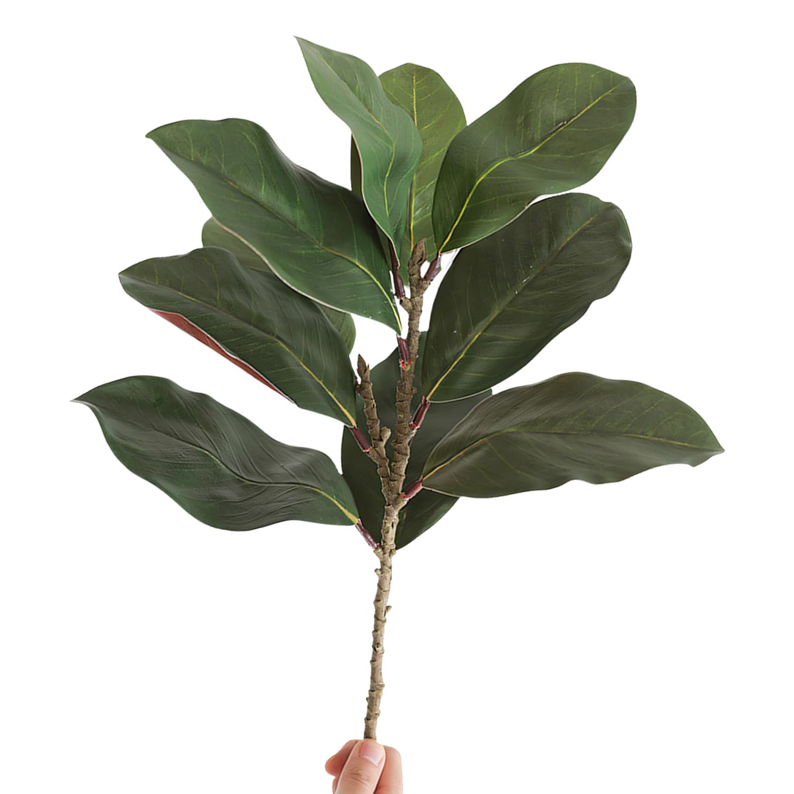 Gissroys Simulation Magnolia Plant Realistic PVC Foliage for Wedding Decor and Home Floral Arrangement White Bowl Flower Spores