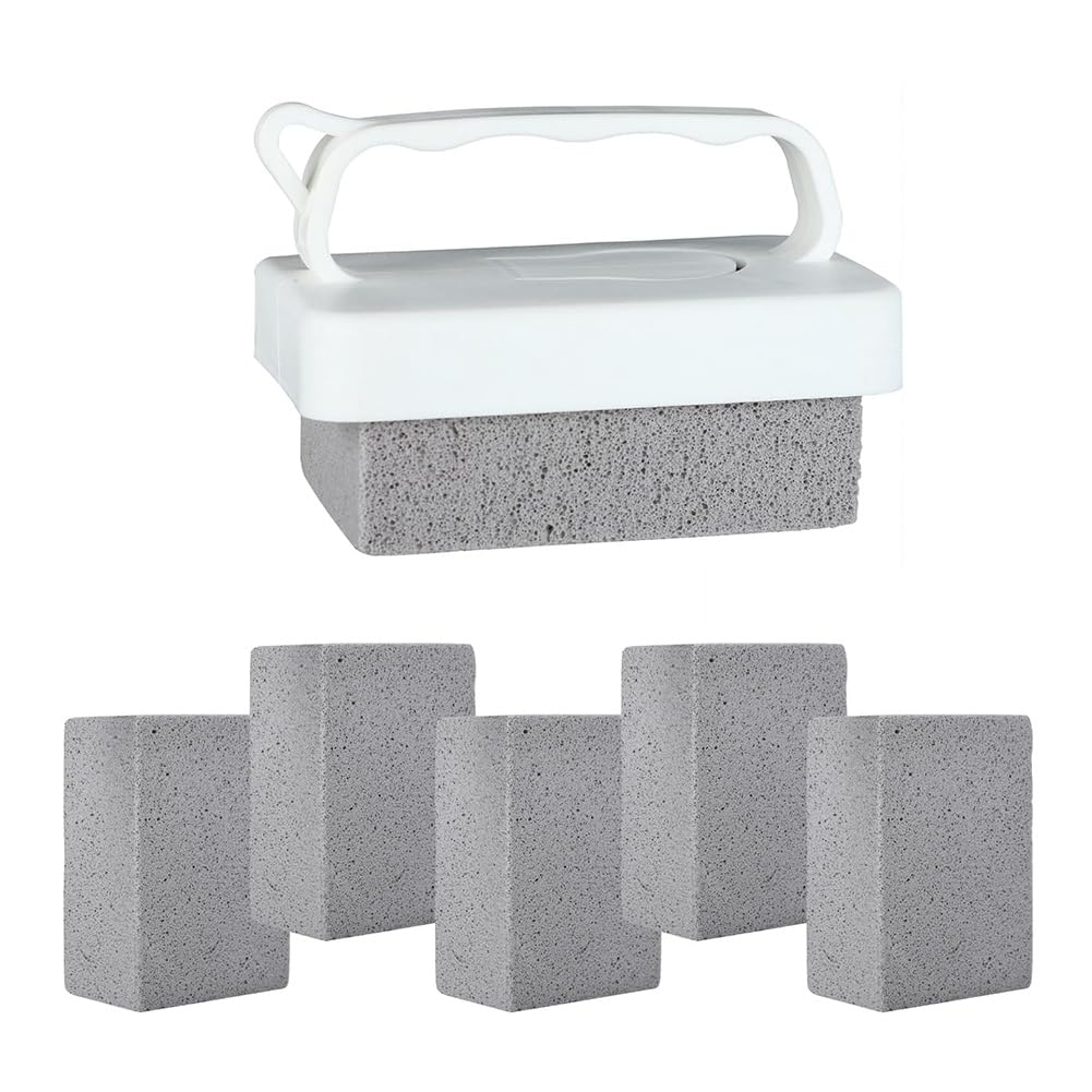 CTRLZS Effective Pool Cleaning Handheld Pumice Stones, 6 PCS Set with Handles for Swimming Pools & Spas