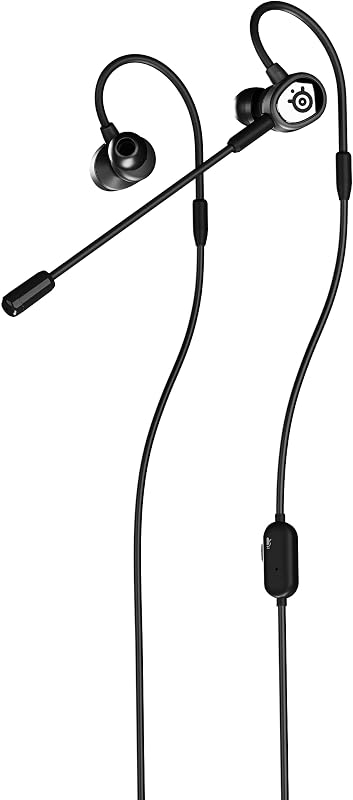 Tusq in-Ear Mobile Gaming Headset – Dual Microphone with Detachable Boom Mic – Ergonomic Suspension Design Earphones – for Mobile,Black