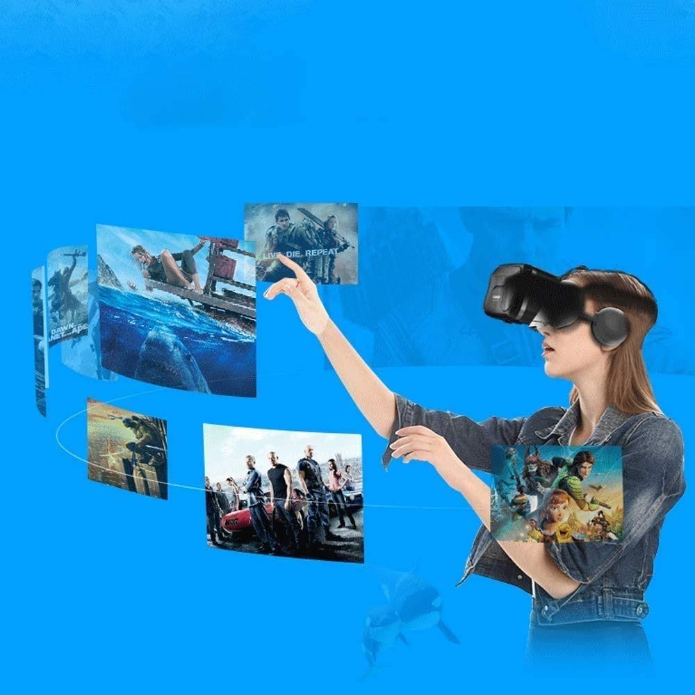 VR Auriculares compatibles con teléfonos iOS y Android - Gafas de Realidad virtuales | Gafas cómodas y Ajustables con protección de Ojos Completa | Regalo para niños y Adultos.