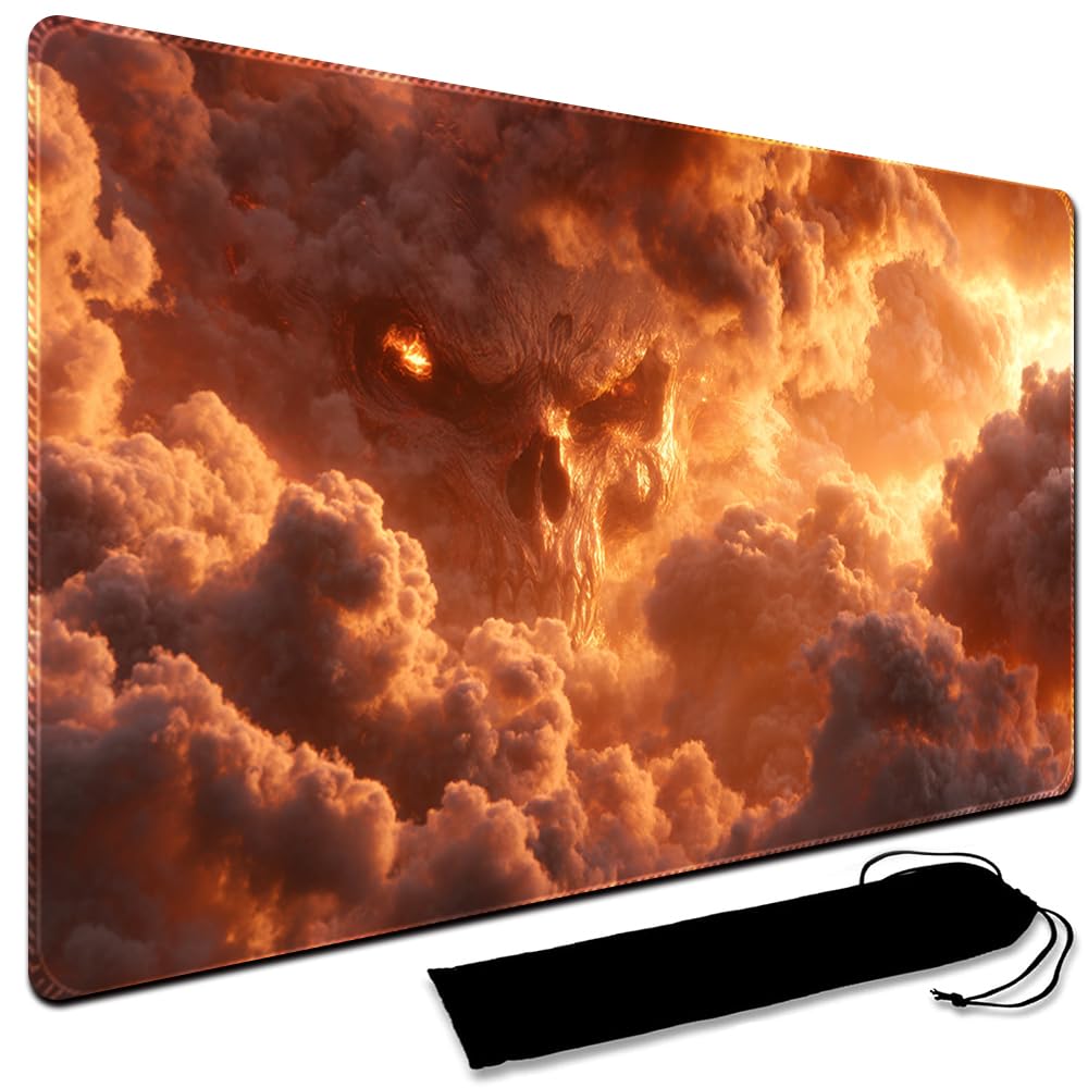 MTG Playmat,With Storage black Bag Szie 60 x 35CM , With Zone MTG playmat Stitched Edges Game Play Mat Trading Card Game Playmats Mouse Pad Smooth Rubber Surface TCG Game Mat (No Zone,14)