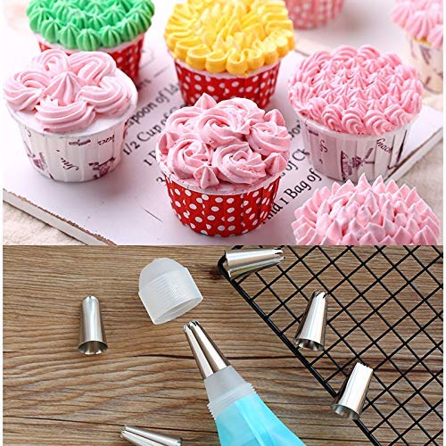 S.B. SHALU BHAI Nozzles 12Piece Cake Decorating Set Frosting Icing Piping Bag Tips with Steel Nozzles. Reusable & Washable. 3