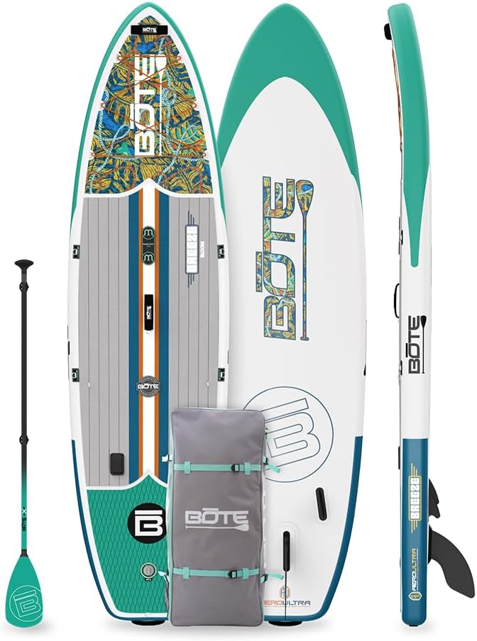 BOTE 11' FT 6" Breeze Aero Inflatable Stand Up Paddle Board, MAGNEPod Compatible Blow Up iSUP Great for Adults Kids Family Travel Friendly Multiple Sizes Color Options