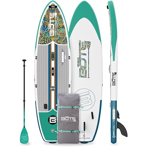 BOTE 11' FT 6" Breeze Aero Inflatable Stand Up Paddle Board, MAGNEPod Compatible Blow Up iSUP Great for Adults Kids Family Travel Friendly Multiple Sizes Color Options