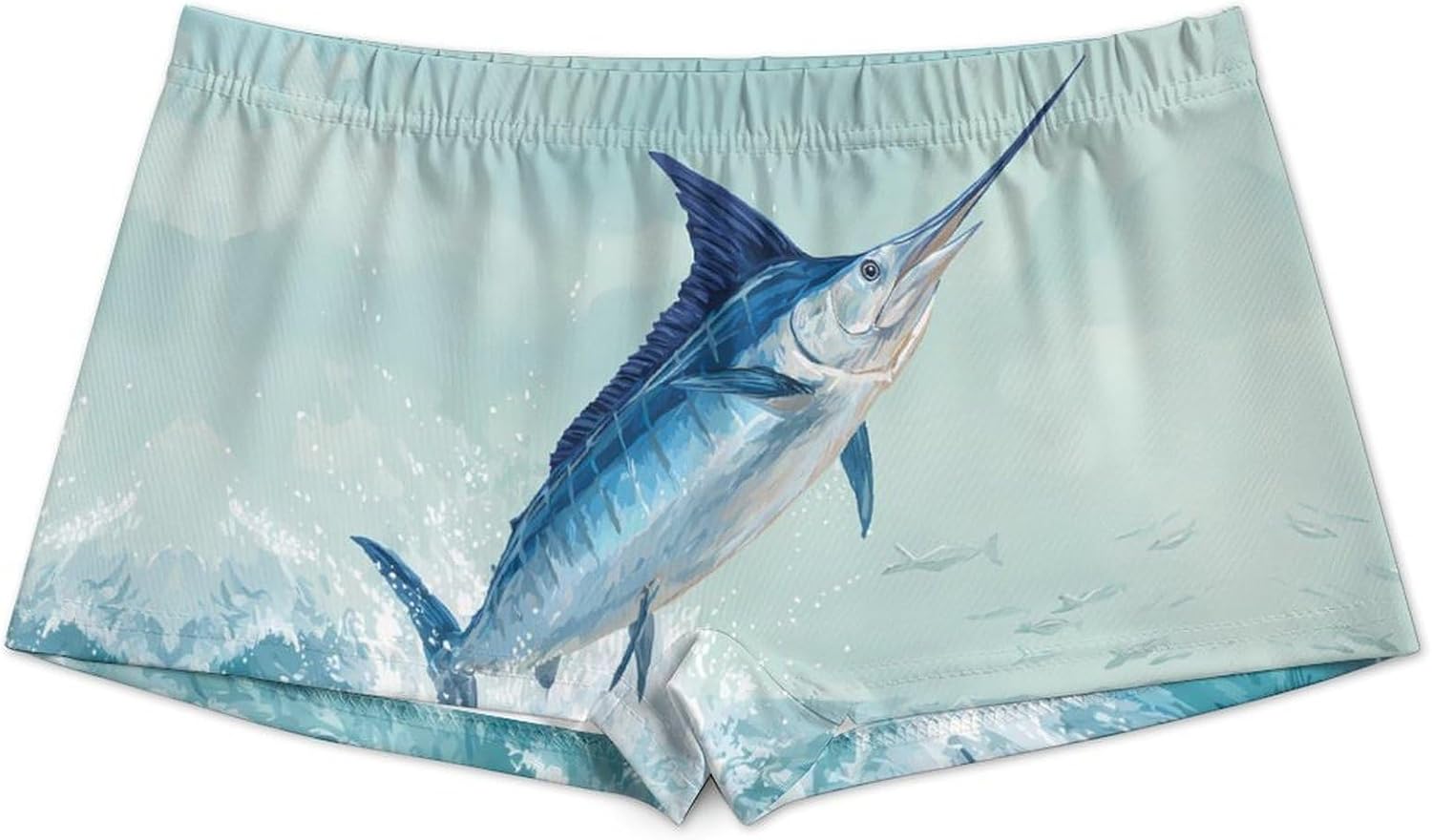 A Blue Marlin Fish Jumping Funny Women's Boxer Briefs Breathable Underpants Trunks Stretch Underwear