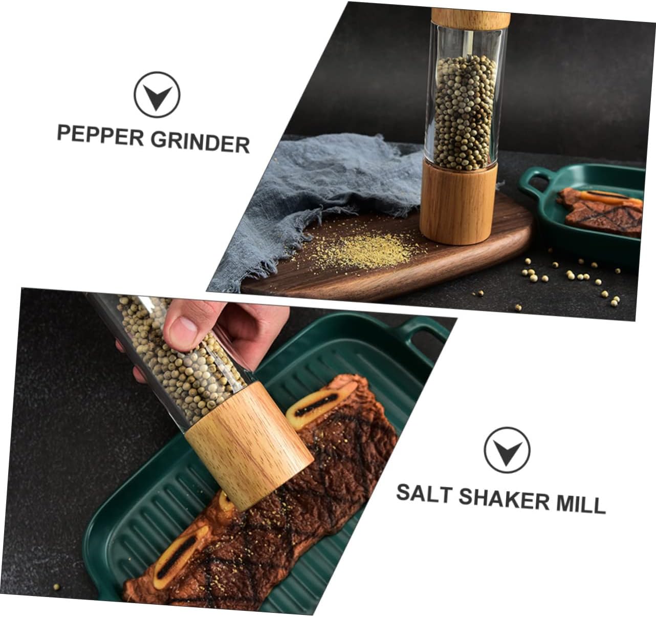 Manual Pepper Mill Grinder for Salt Pepper Storage Bottle Small Shaker Grinder Tool