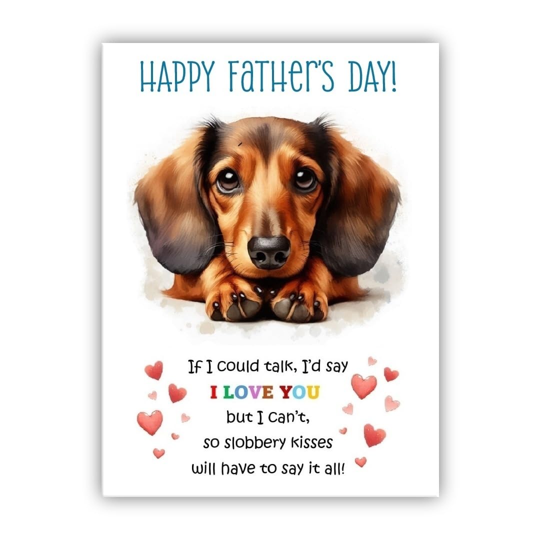 Father’s Day Card From the Dog. Multiple Breeds Available. Cute Fathers Day Pet Card (• Dachshund brown) — image 1