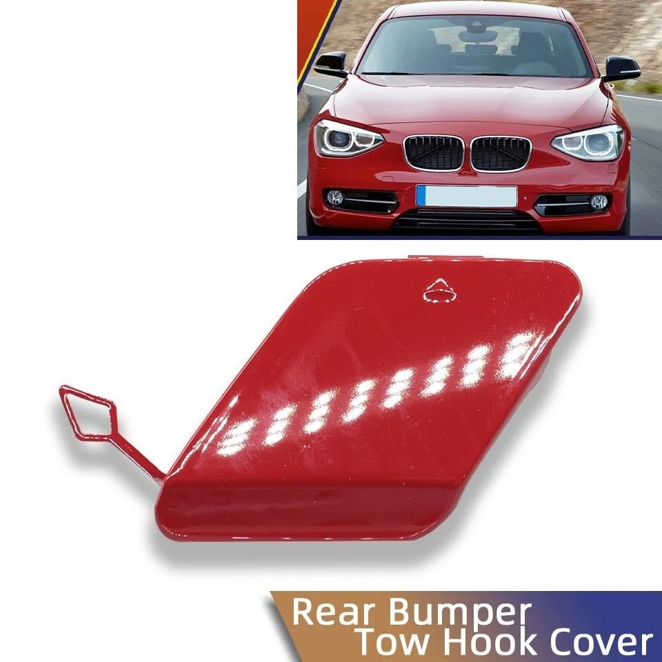 A ABSOPRO Cache-Crochet de remorquage pour Pare-Chocs arrière de BMW Série 1 F20 F21 (2011-2015) - Réf. 51120038888 - Lot de 1 Rouge Cramoisi