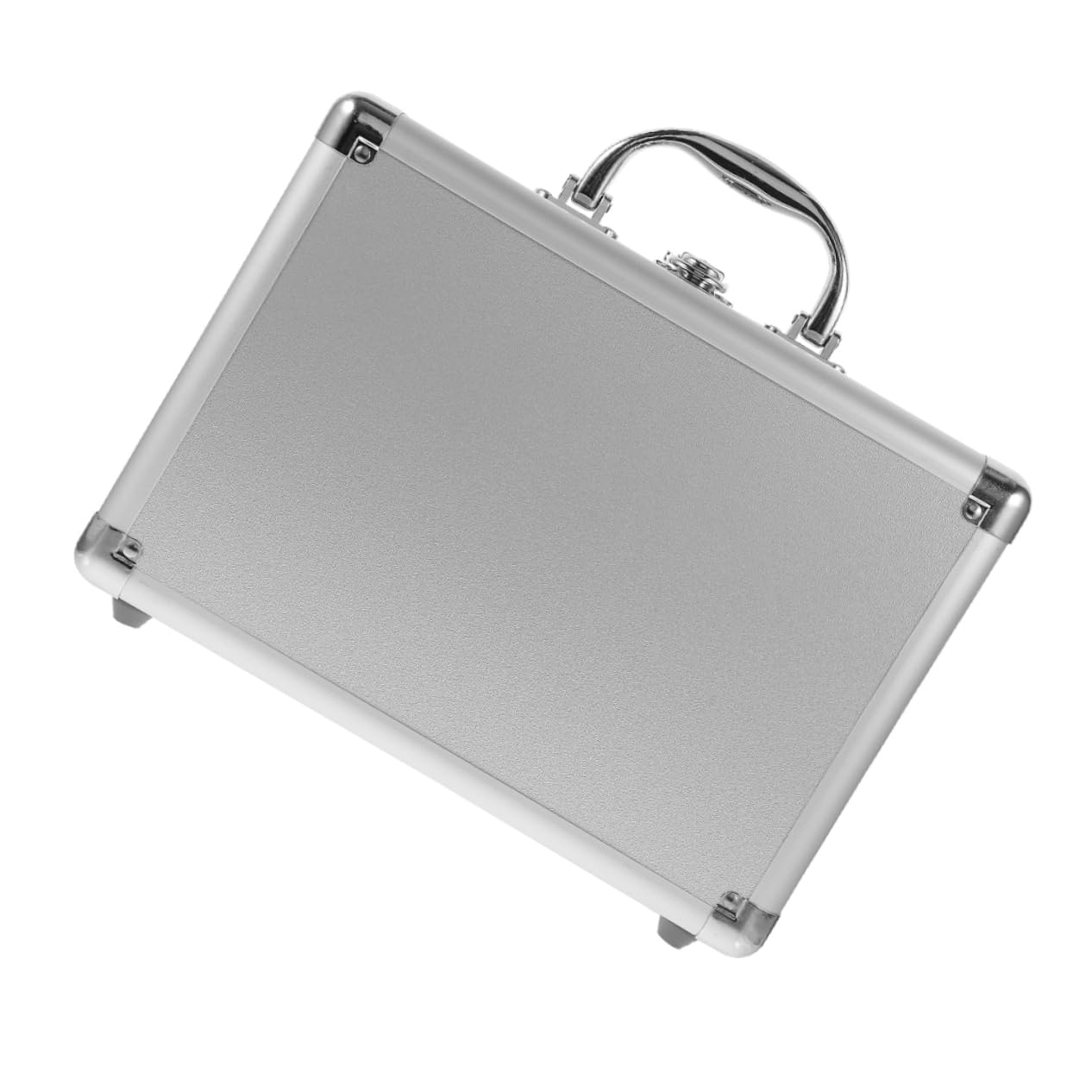 Lurrose Aluminum Alloy Multi Functional Portable Storage Case Hard Carrying Case with Key Lock Includes Egg Flat for Instruments Cosmetics and Tools