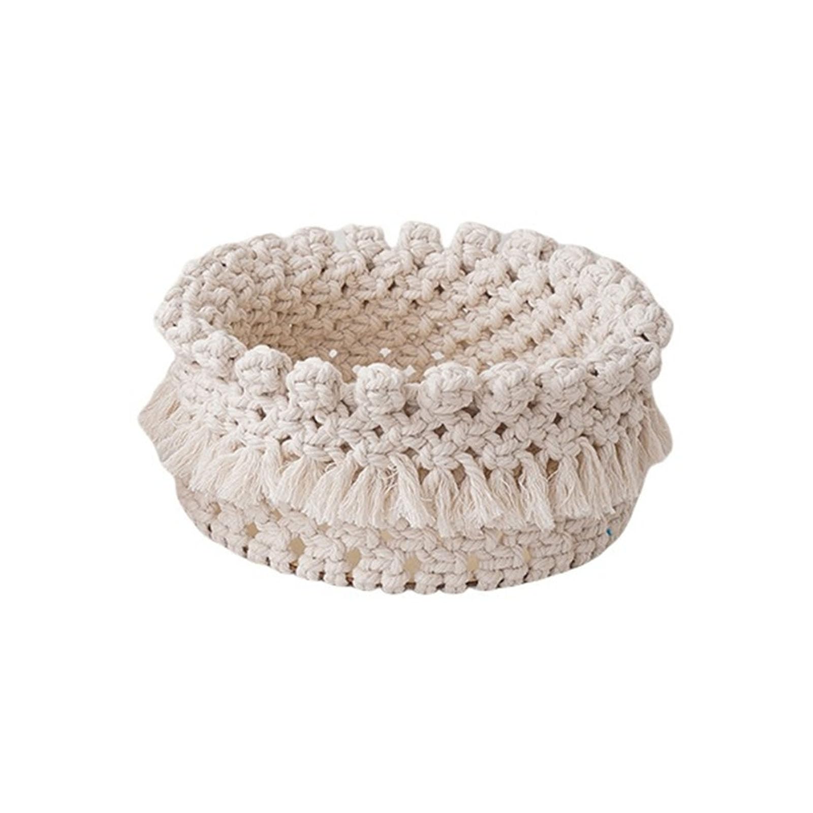 Tsophreniq Delicate Woven Cotton Rope Baskets Storage Organizer Basket for Bedroom Room Study and Bathroom Cotton Rope Storage Baskets