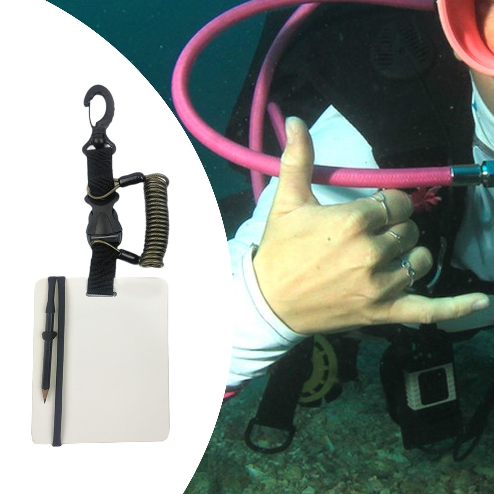 Qianly Pizarra de Escritura para Buceo, Bloc de Notas Subacuático con Lápiz, Tableta de Escritura Sumergible, Bloc de Escritura Subacuático.