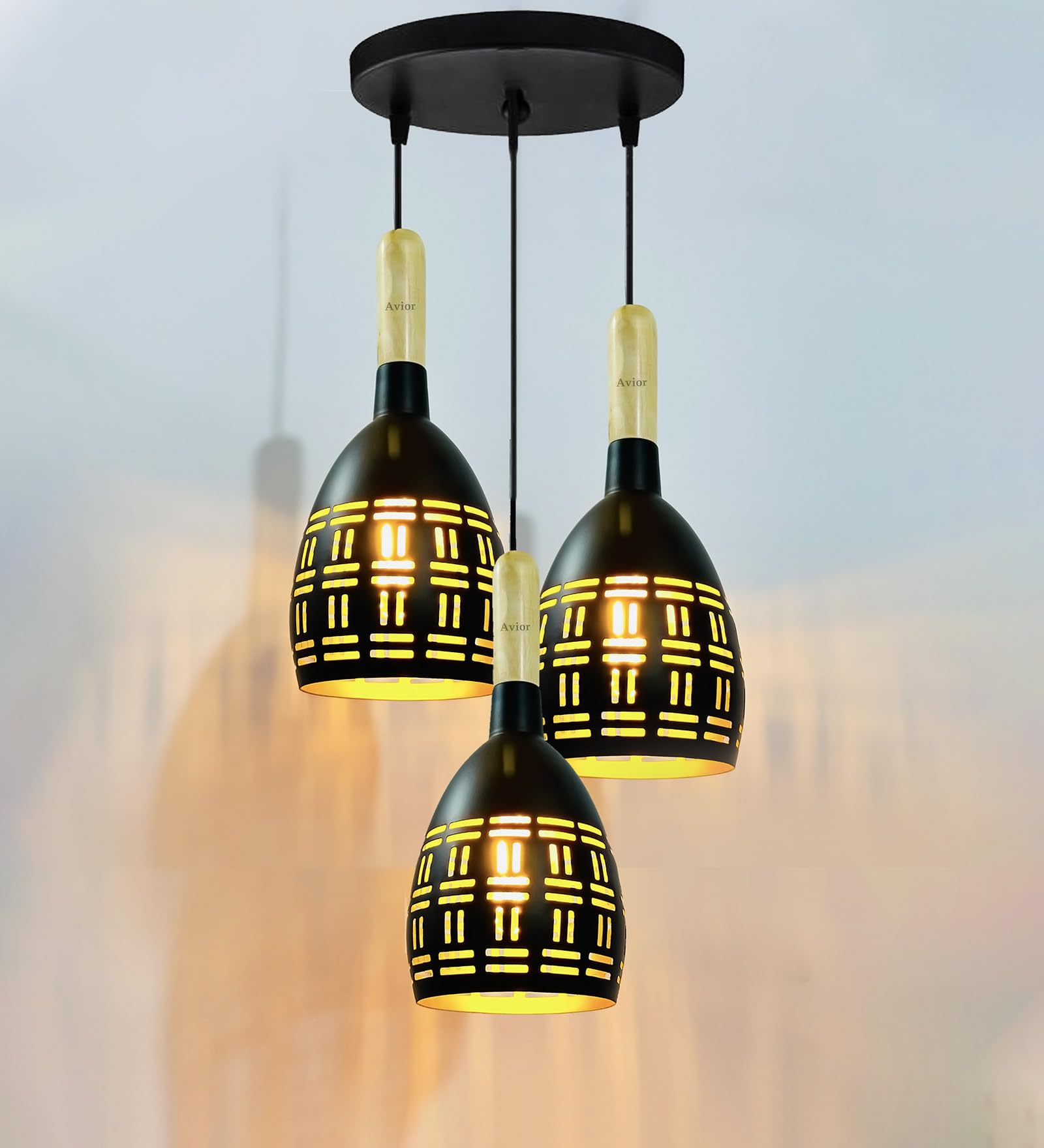 Avior Aluminium Hanging Light for Living Room, Hanging Lamps for Bedroom, Restaurants Lamps and Cafe (Round Cluster)-image-26