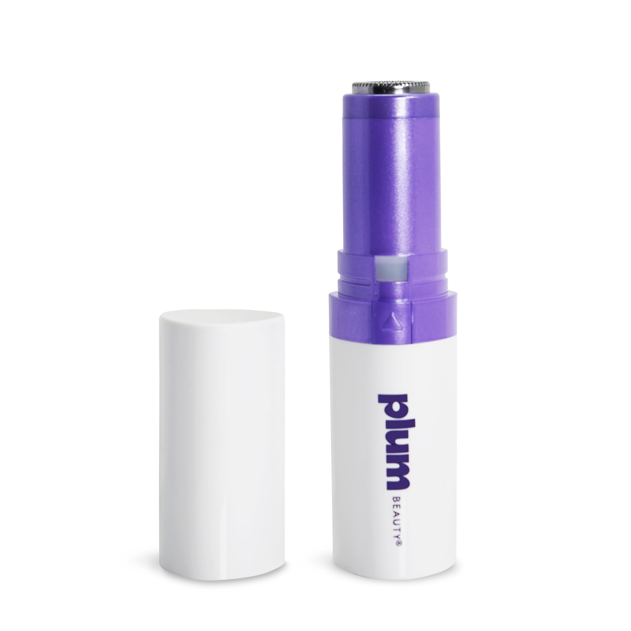 Plum Beauty Facial Hair Remover for Women Portable Lipstick-Sized Shaver with Built-in LED Light Painless Dual-Track Rotary Blade