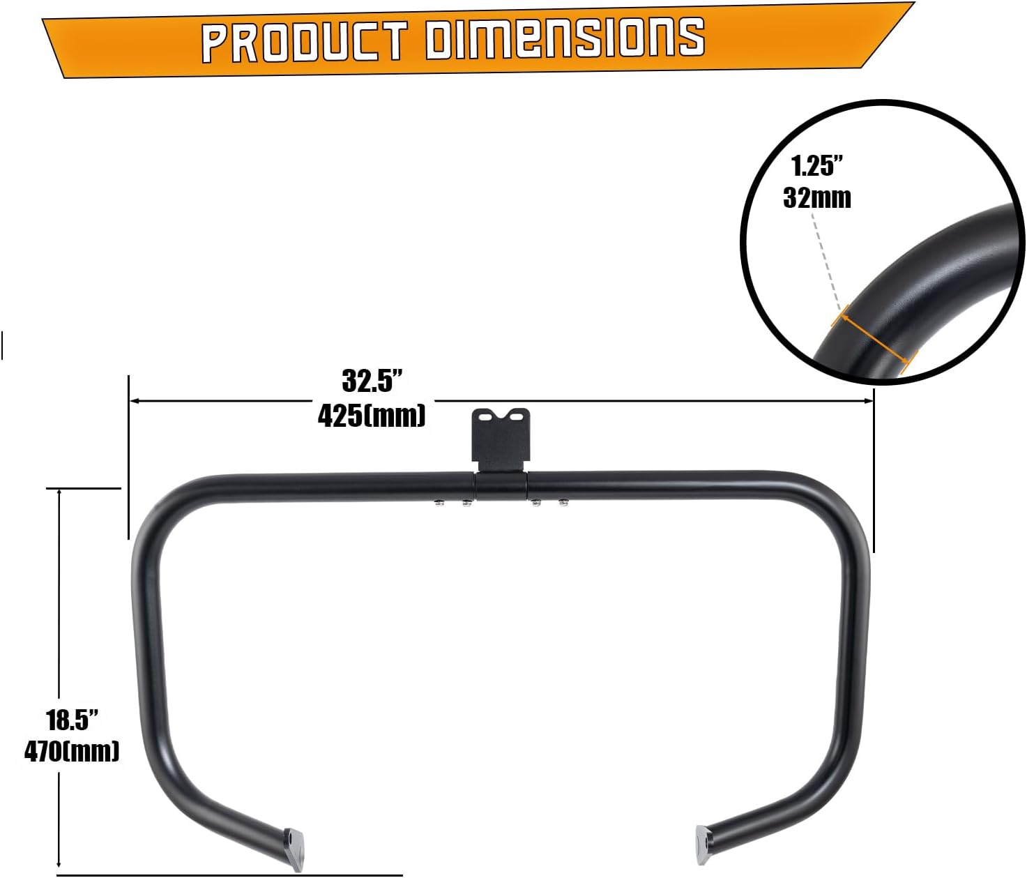 Kinglemc Crash Bar Engine Guard Highway Bar for Kawasaki Vulcan VN800 VN800A VN800B 1995-2005 (Black)
